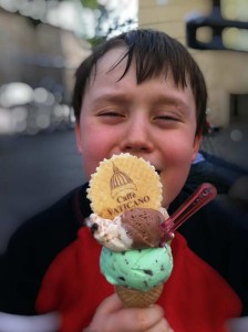 My Son Ice Creaming in Rome