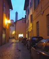 Bologna's Via Inferno in the Evening