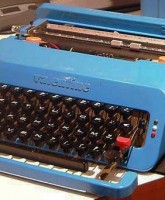 A Blue Olivetti Valentine Typewriter