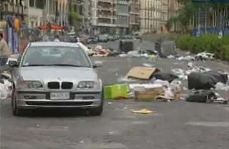 Trash in Naples, Italy