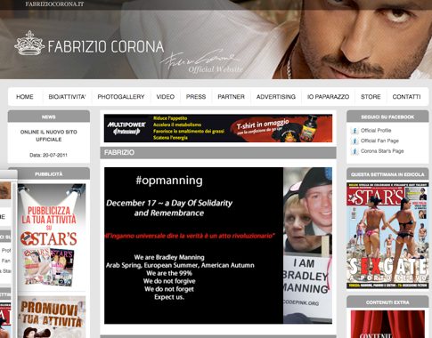 Web site of Fabrizio Corona Hacked