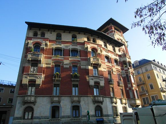 Just one of many apartment buildings in Milan, Italy