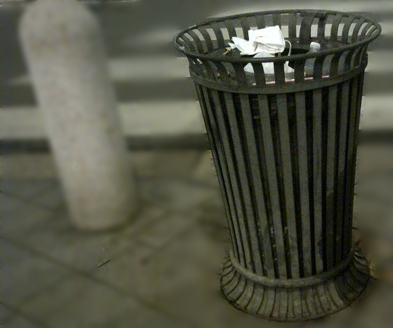 A Dalek bin which has not been repatriated