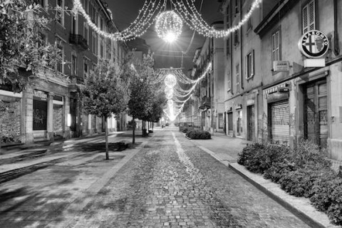 Via Paolo Sarpi in Milan at Christmas 2014